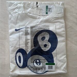 Nike White and Navy Graphic Tee